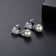 Cercei de argint pentru Pearl Zirconia, Diva4u, Argintiu/Alb