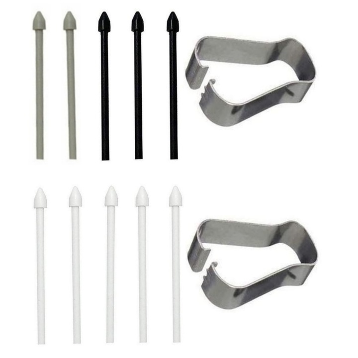 Set inlocuire varf Stylus, enkourakoko®, 12 Piese, Pentru Samsung Galaxy Tab S7/S7+ NOTE10/20 20U s22u 21u, Alb/Gri/Negru
