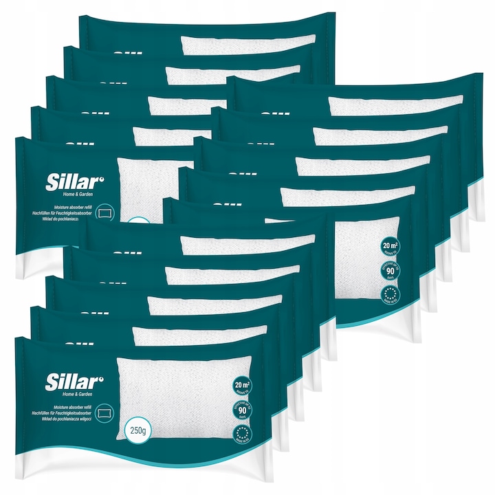 Set De 4 Cartuse Pentru Absorbant De Umiditate, Orion, Ultra Fresh, 1 kg, 10x10x10 cm, Alb/Albastru, Granule Din Clorura De Calciu, Fara Miros, Uscare Eficienta A Aerului, Eficiente, Dureaza 2-5 Luni