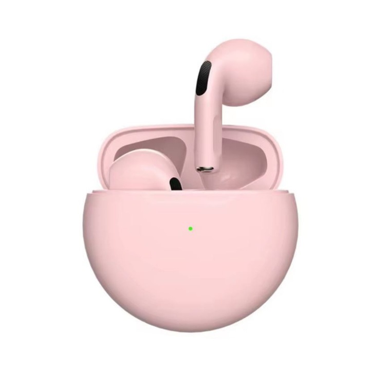 Model Pro 6 Bluetooth fülhallgató, mikrofon, zajcsökkentés, használati idő 3 óra, rózsaszín