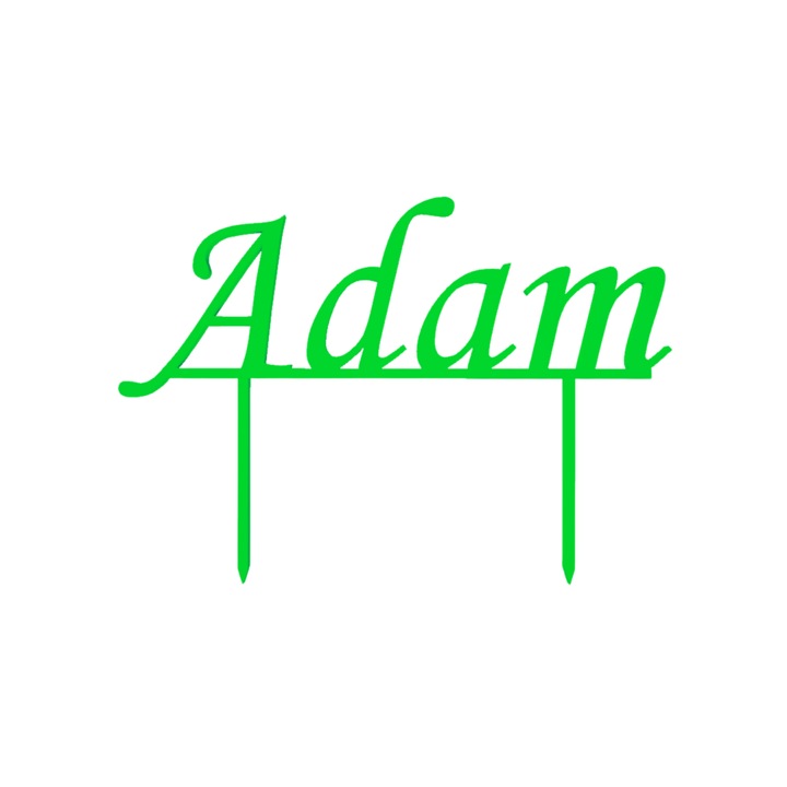 Tortafedő, "ADAM", születésnap, évforduló 11, 3 x 16, 1 cm zöld