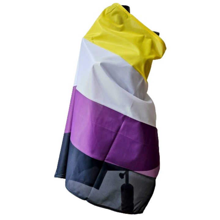 Steag nonbinary, 120 x 80 cm exterior, interior, cu buzunar pentru bat