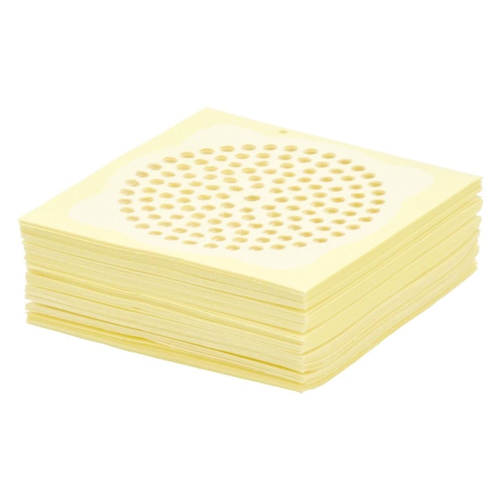 90 db-os lefolyószűrő készlet, Textil, 10x10cm, fehér
