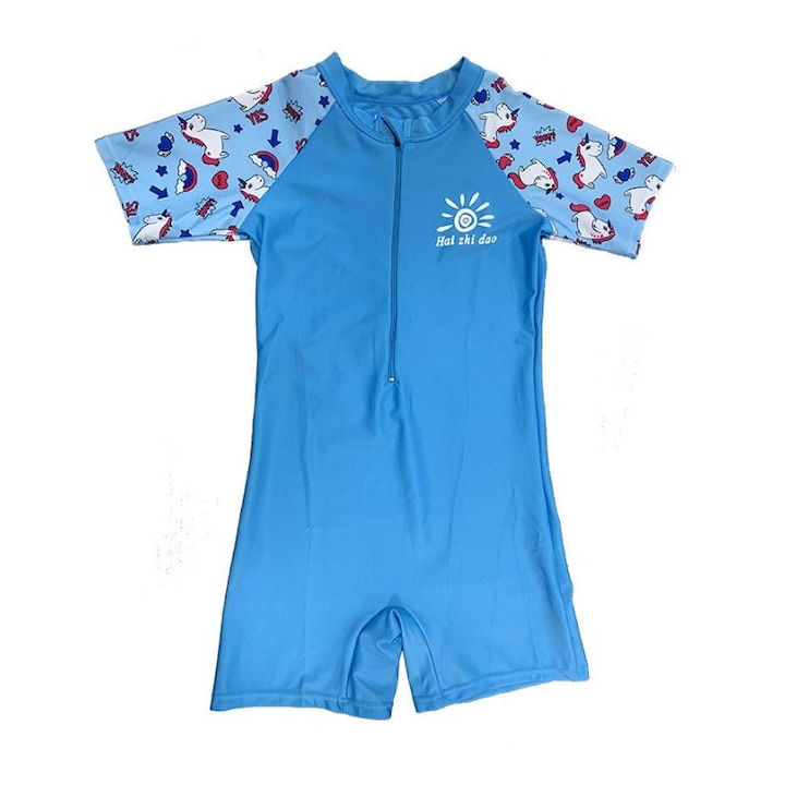 Costum de baie intreg Mixbo, Swim Boy, model salopeta, albastru