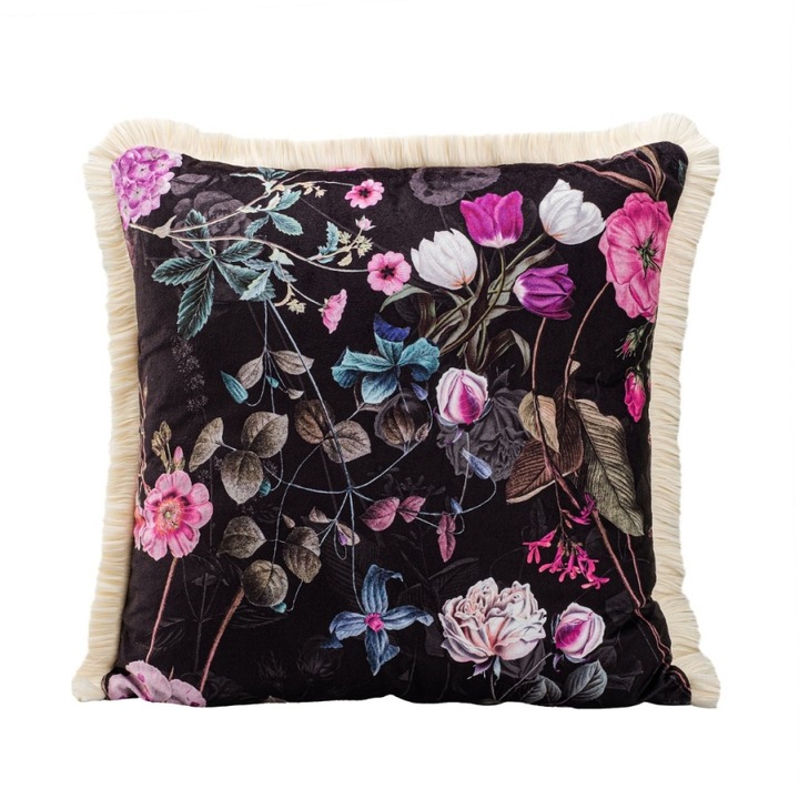 Bársony díszpárnahuzat, 100% poliészter, 43x43 cm, speciális ágynemű, Garden Bloom GBF1