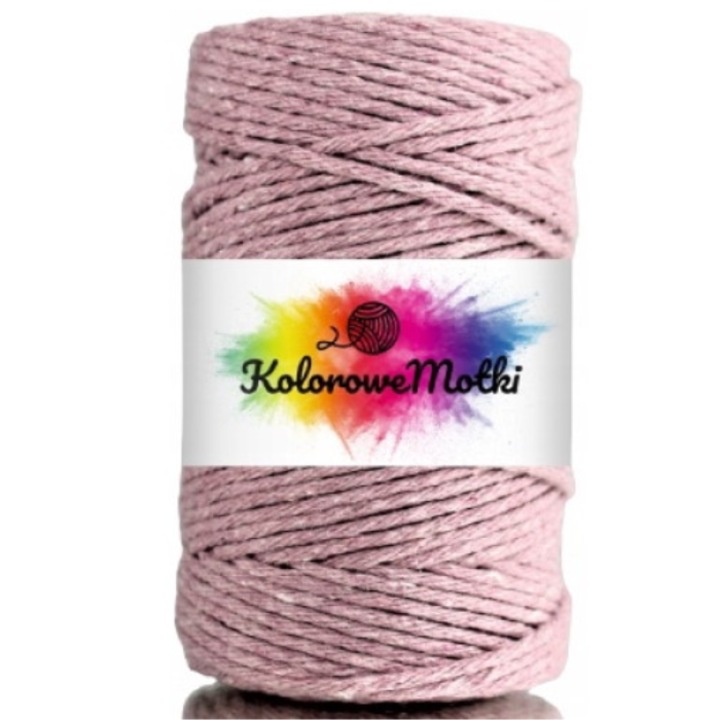 Snur pentru macrame, KoloroweMotki, 4, Torsadat simplu, Bumbac 100%, 2mm x 60m, Heather