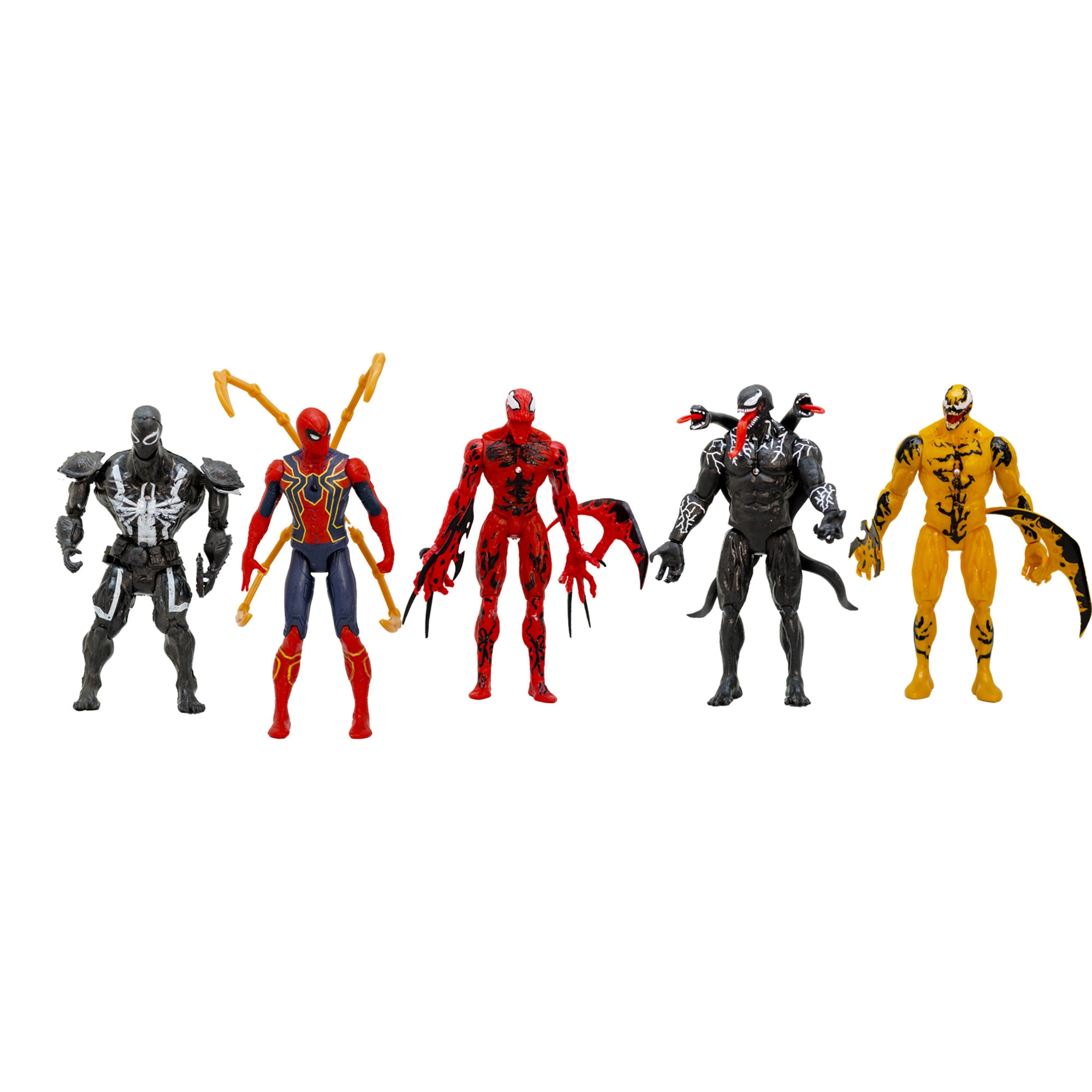 Set 5 Figurine Venom Legends, Spiderman, Tnagora®, Cu Led, 16 cm