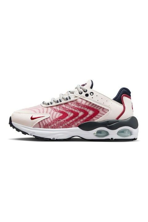 Nike, Pantofi sport cu garnituri de piele ecologica Air Max, Rosu inchis/Crem