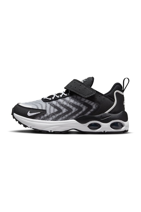Nike, Pantofi sport cu inchidere velcro Air Max, Alb/Negru/Gri