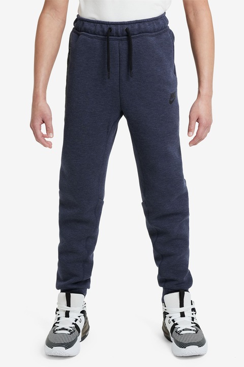 Nike, Спортен панталон с памук и регулируема талия, Тъмносин