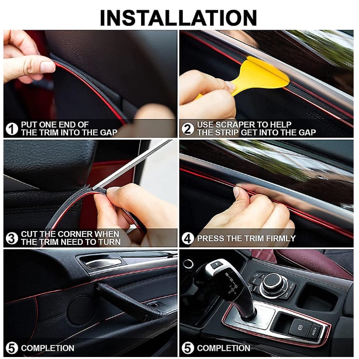 Banda de Inserare cu Racleta Auto, Decorativa Interior, 5M, Albastru ...