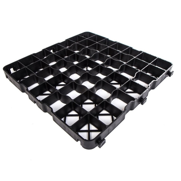 Паркингова и насипна решетка, 50 х 50 см, устойчивост 250 т/м2, полипропилен, черен