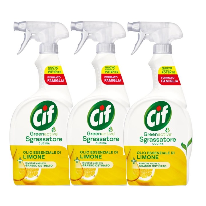Spray degresant bucatarie Cif Lemon, 3 x 900 ml
