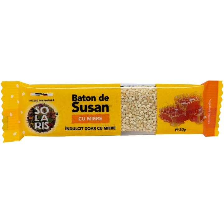 Szezámmag rúd mézzel, cukor, adalékanyag és tartósítószer nélkül, 30g, Solaris Plant