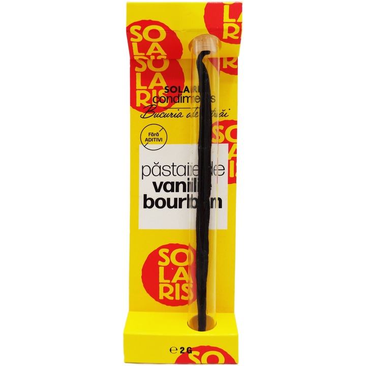Betisor (Baton) de vanilie Bourbon, 100% pur natural, tub sticla, 2g, Solaris Plant