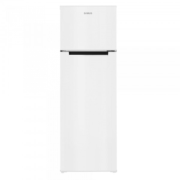 Frigider cu doua usi Samus SW344E, 248 L, Clasa energetica E, Termostat reglabil, 4 rafturi sticla, H 165 cm, Alb