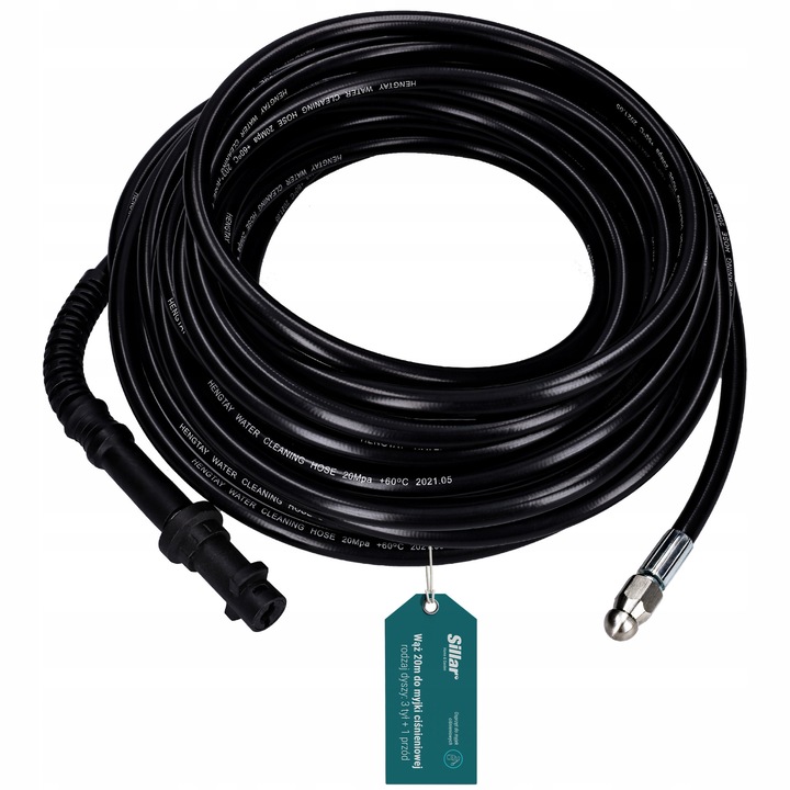 Furtun de curatare a canalizarii Sillar, compatibil cu Karcher, 20m