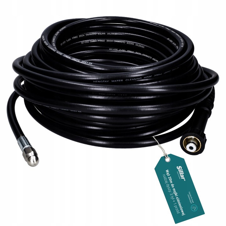 Furtun de canalizare, Sillar, compatibil cu dispozitivul de curatare Karcher K HD HDS, 20 m
