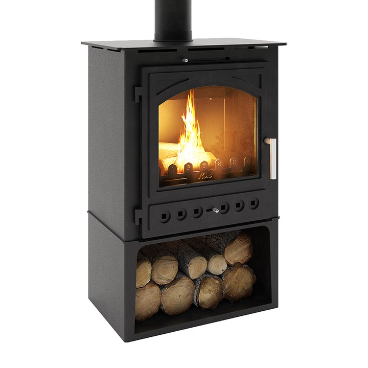 Semineu ECO Martina Plus, 9(10)kw, Incalzire calorifere, Clasa A, Negru metalic