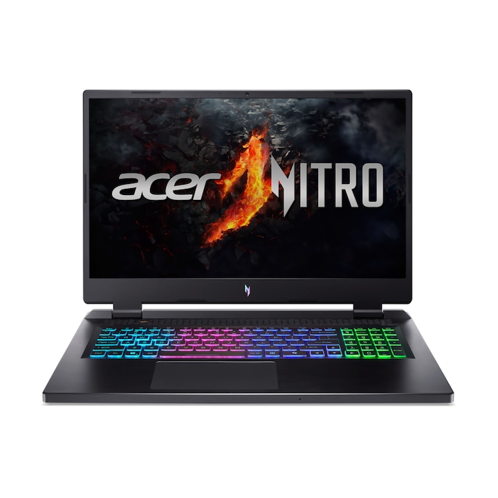 Laptop Acer Nitro 17 AN17-42, 17.3 inch 2560 x 1440, AMD Ryzen 9 8945HS 8 C / 16 T, 5.2 Ghz, 16 MB cache, 32 GB DDR5, 1 TB SSD, Nvidia GeForce RTX 4070, Free DOS