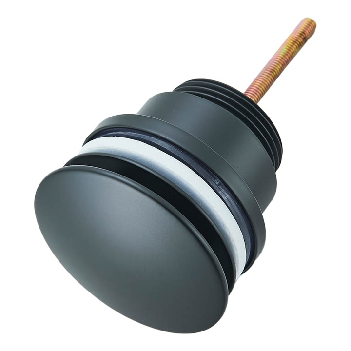 Ventil universal pentru lavoar cu click-clack, negru mat, cod 1185