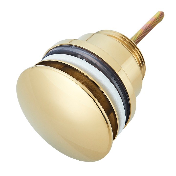 Ventil universal pentru lavoar cu click-clack, auriu lucios, cod 1187