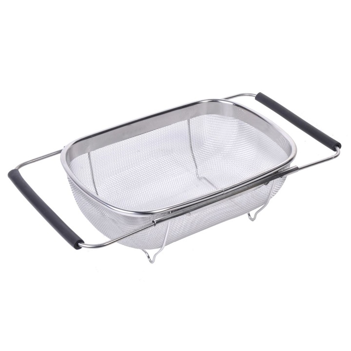 Гевгир с разтегателни пластмасови крака и дръжки до 40 cm, метал, Shopiens, 27 x 18 x 10 cm