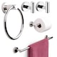 Set accesorii pentru baie, ZUNSEAT, Suport pentru prosoape pahare sapun clip, suport hartie igienica, montare pe perete, Bara Prosoape 24inch, Otel Inoxidabil, Finisaj Nichel, 5 Piese