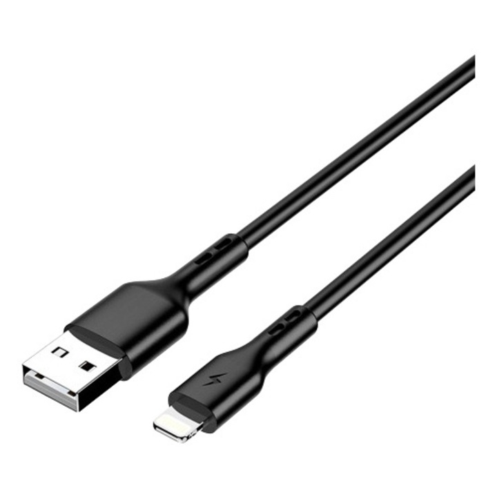 Lamtech adat- és töltőkábel, USB-Lightning, 2.1A, 2m, fekete