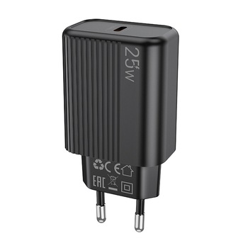 Incarcator retea Lamtech, PD, 25W, 1xUSB Type-C, Negru