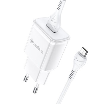 Incarcator retea Lamtech, 18W, QC3.0, 1xUSB, Cablu MicroUSB 1m inclus, Alb