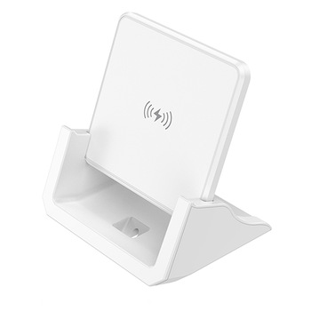 Incarcator wireless cu stand Lamtech, 15W, Alb