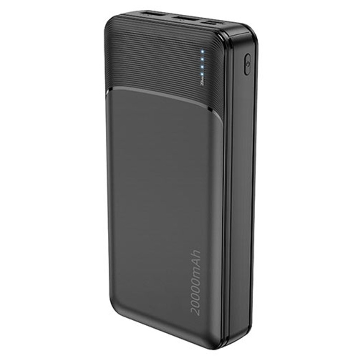 Външна батерия Lamtech, 20000mAh, 2xUSB изход, 1xUSB Type-C/1xMicroUSB вход, LED индикатор, Черен