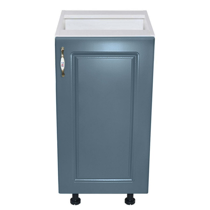 Corp inferior cu 1 usa Zebra, Alb/MDF Albastru fara blat, 40 x 82 x 50 cm