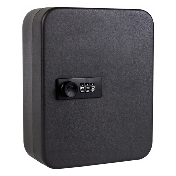 Cutie metalica pentru depozitare 48 de chei, UBX, cu cod de siguranta, 25x20x7.5 cm, neagra