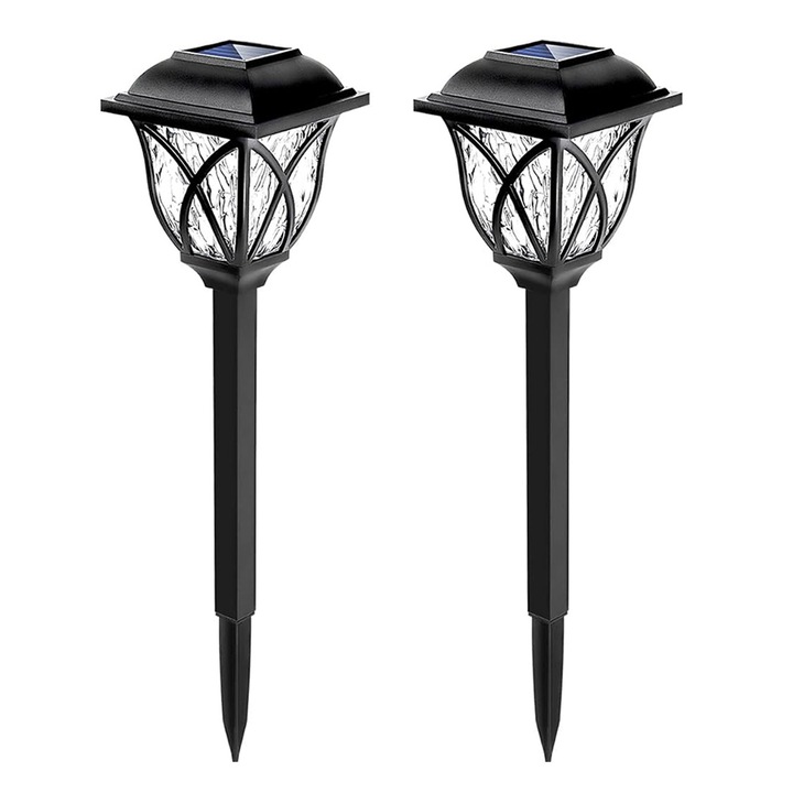 Пакет от 2 соларни LED външни лампи за градината Star-Light, дифузьор тип фенер, 0,06 W, 1 lm, 200 mAh, пластмаса, 44 см