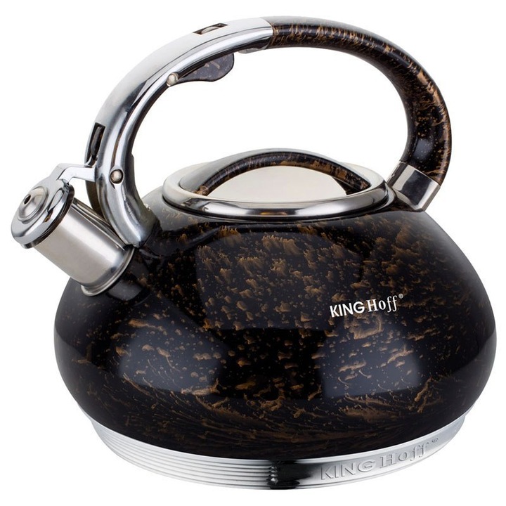 Vízforraló, Kinghoff, 3l, Fekete, rozsdamentes acél