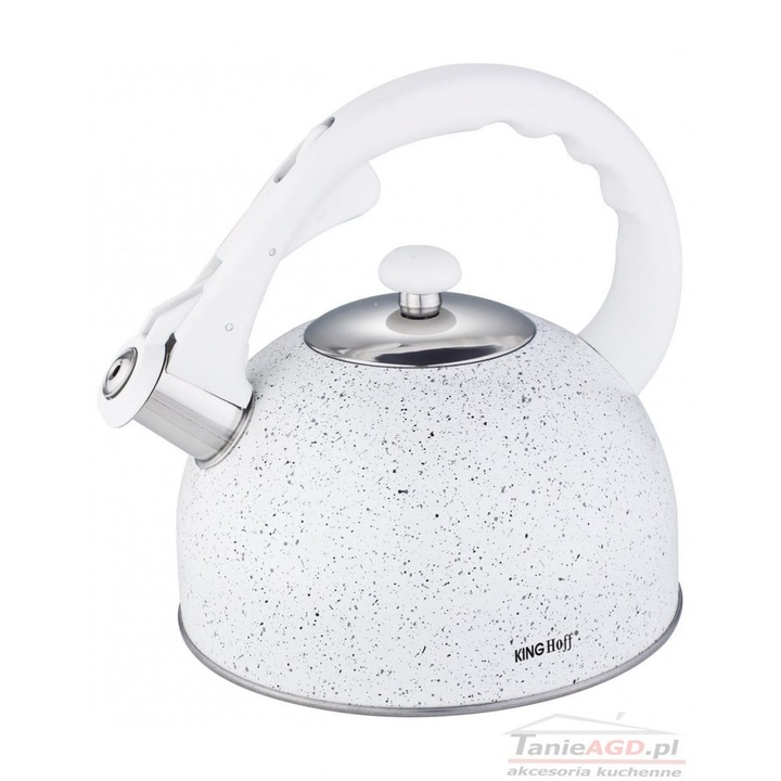 Vízforraló, Kinghoff, 2,6l, Fehér, rozsdamentes acél