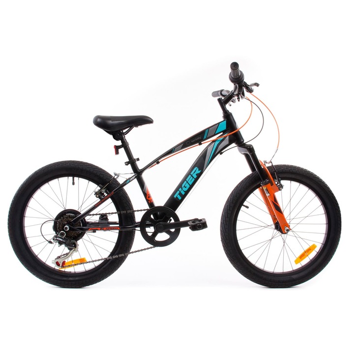 Велосипед за деца, SunBaby, Shimano RevoShift, 20", с амортисьори, 6 скорости, 5-9 години, Черен