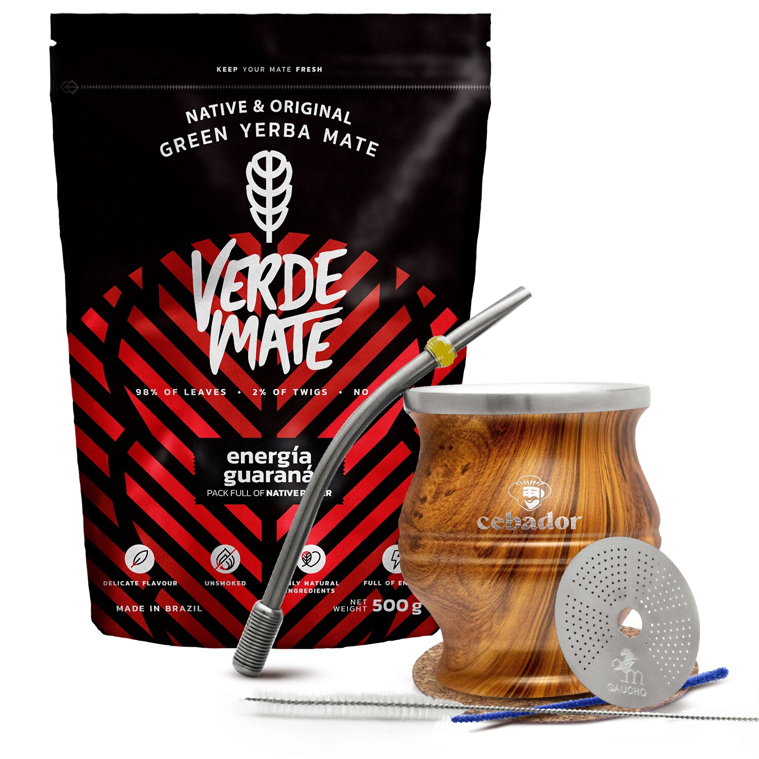 Yerba Mate Tea készlet, Verde Mate Energia Guarana 0, 5kg, TermoColador ...