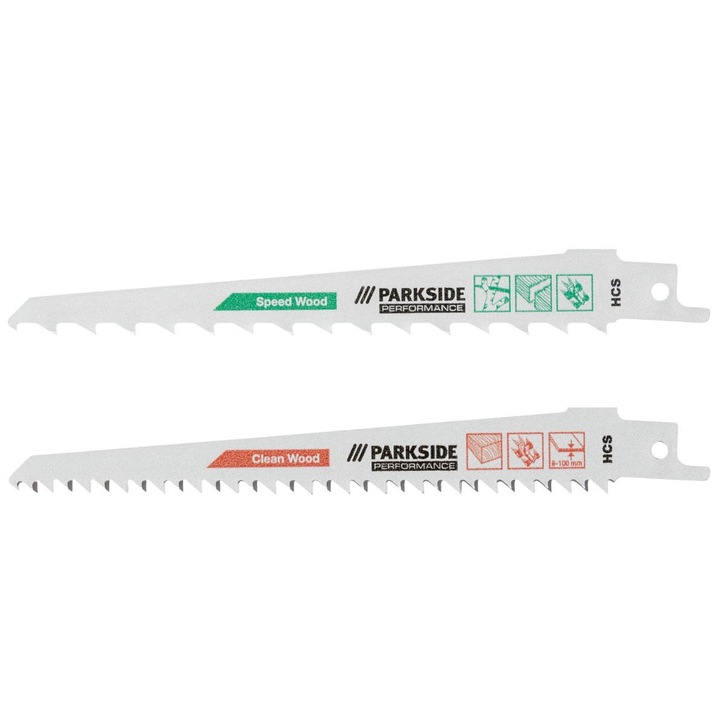 Set 2 panze fierastrau tip sabie, Parkside lemn/plastic 12, 7 mm1/2 inch