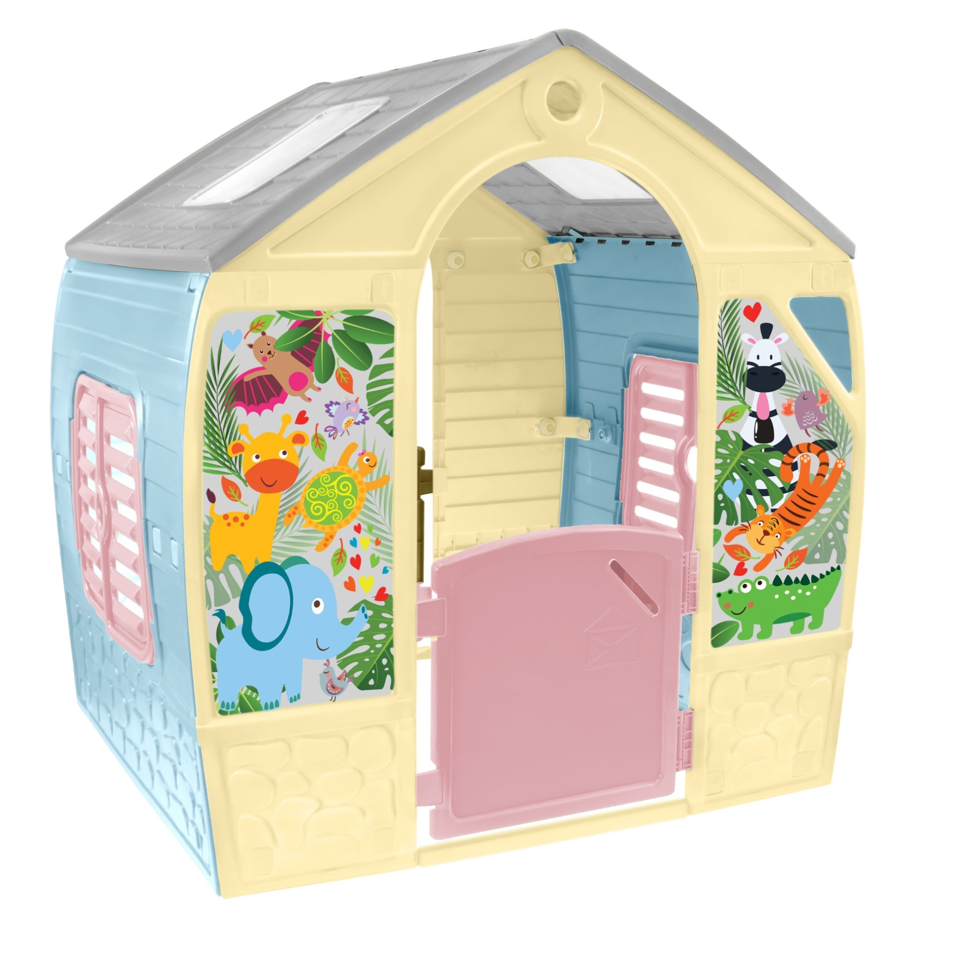 Къща за игра Mochtoys Happy House, прозорци в пастелно розово, 12793 -  eMAG.bg