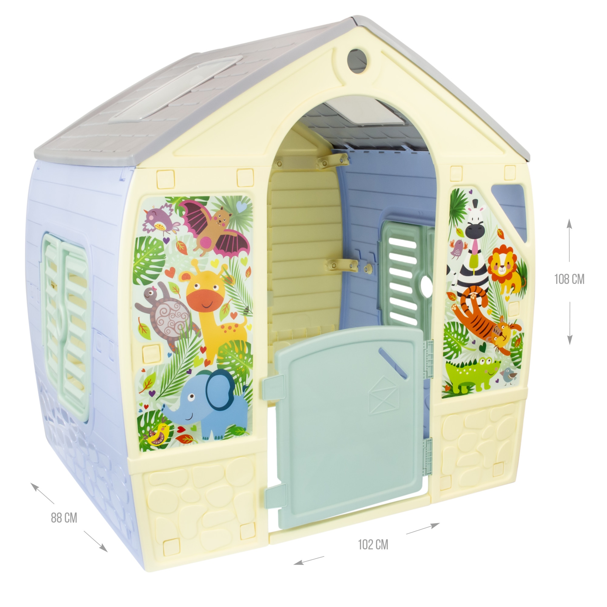 Къща за игра Mochtoys Happy House, пастелно зелени прозорци, 12794 - eMAG.bg