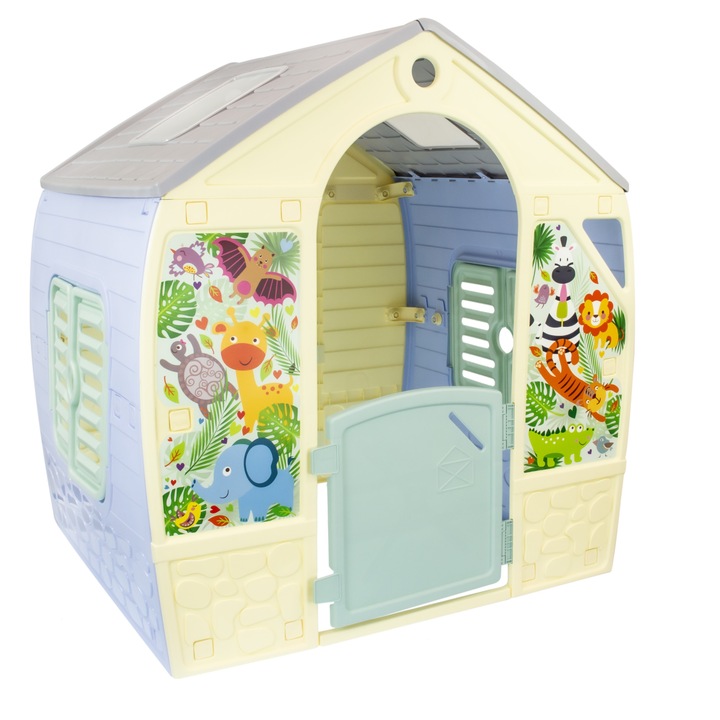 Къща за игра Mochtoys Happy House, пастелно зелени прозорци, 12794