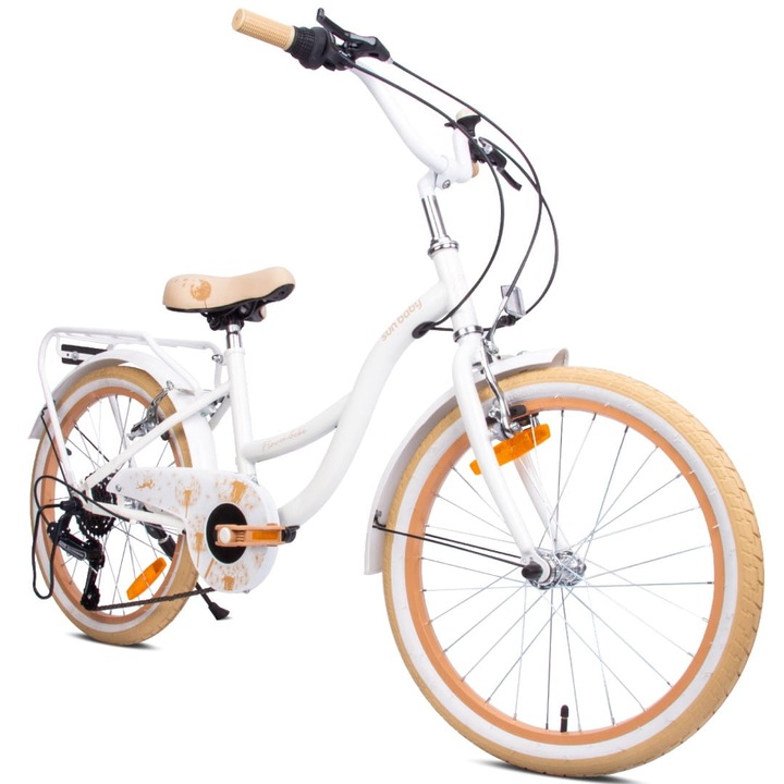 Lány kerékpár, 20 hüvelykes, Shimano, 6 sebességes, Flower Bike, Dmuchawiec, Sun Baby