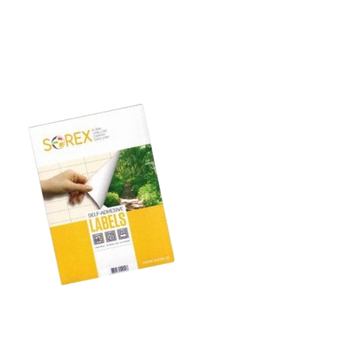 Etichete autoadezive SOREX, 297x210mm, albe, set 100 buc, Pentru imprimante inkjet