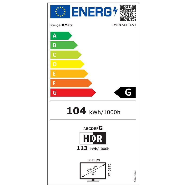 Televizor LED Kruger&Matz 165 cm 65" KM0265UHD-V3, Ultra HD 4K, Smart TV, WiFi, CI+