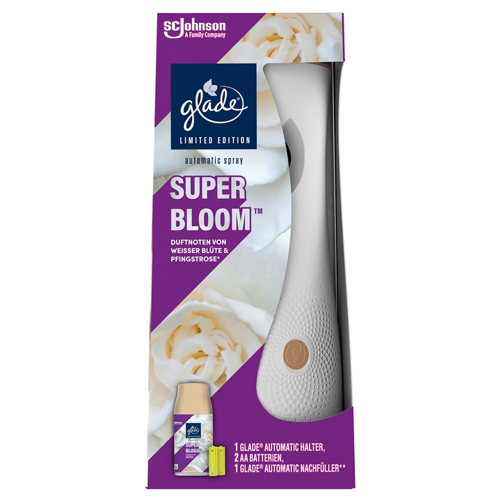 Aparat odorizant pentru camera Glade Automatic Super Bloom, 269 ml