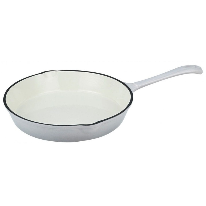 Tigaie din fonta emailata KINGHOFF KH-1519, 26cm, gri, 26x4cm