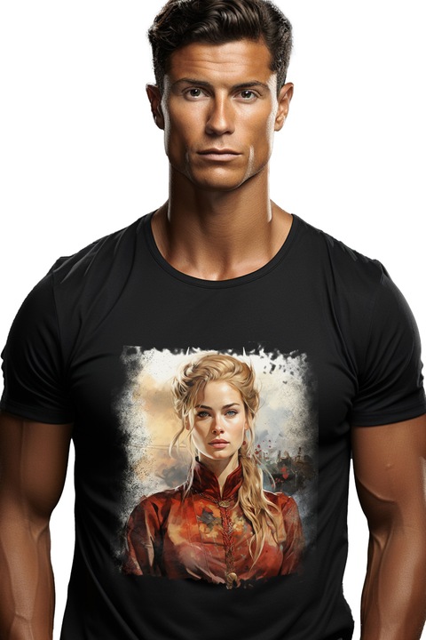 Мъжка тениска Cersei Lannister, Game Of Thrones, Fantasy, Book, Series Lovers,, Черен